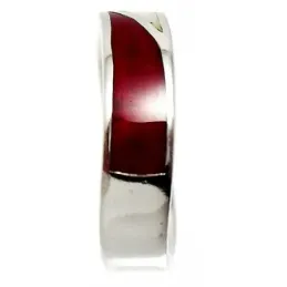 Sortija plata Ley 925m talla 20 serpenteante rojo blanco [832]