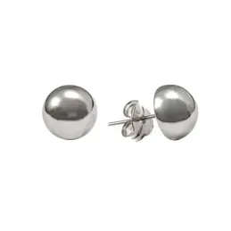 Pendientes plata Ley 925m media bola 12 mm. [AB5515]