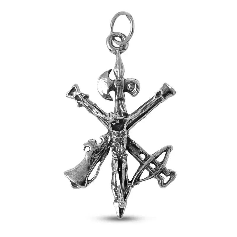 Colgante plata Ley 925m Cristo de la Legión 38mm. liso [AB9814]