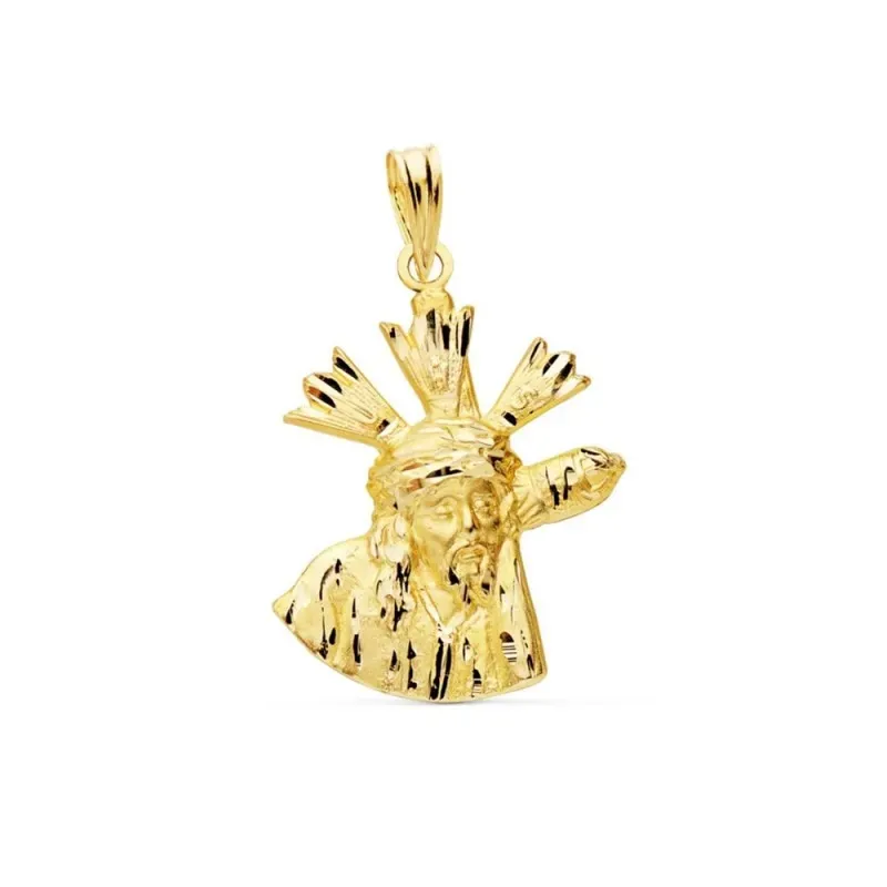 Cristo del Gran Poder colgante oro 18k unisex 24 mm. silueta detalles