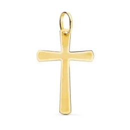 Cruz Cristo colgante oro 18k unisex combinada mate brillo