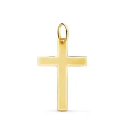 Cruz Cristo colgante oro 18k unisex plana mate brillo