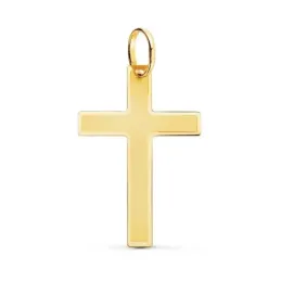 Cruz Cristo colgante oro 18k unisex plana láser