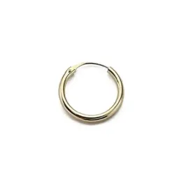 Pendiente suelto medio par oro 18k aro 18 mm. media caña mujer