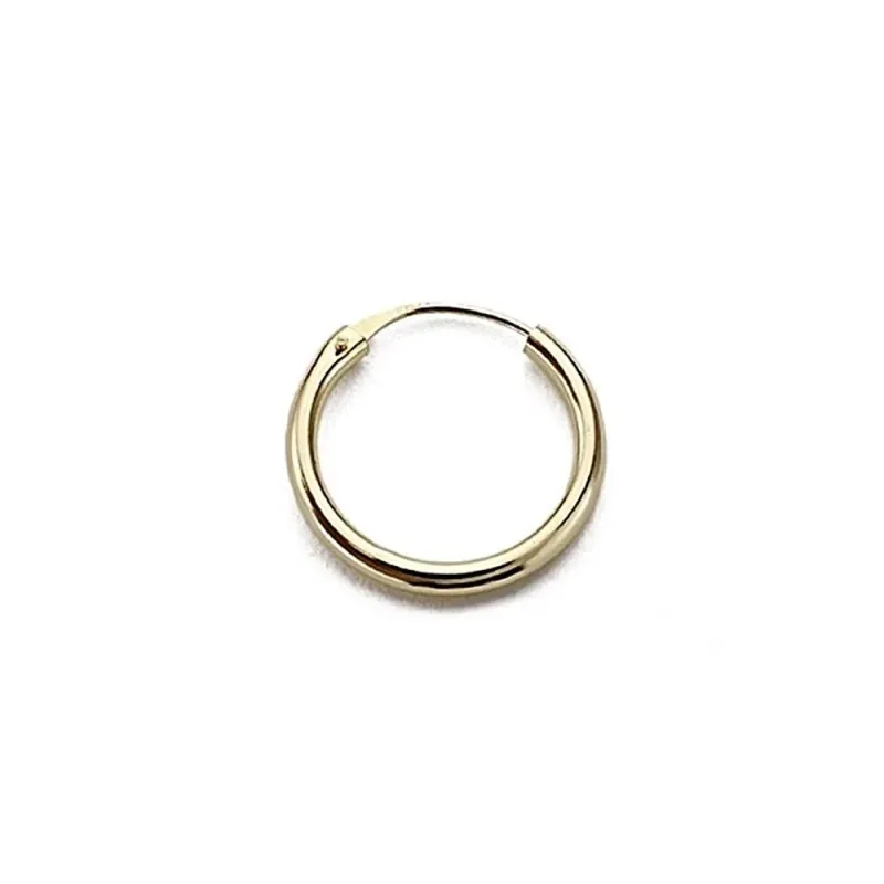 Pendiente suelto medio par oro 18k aro 18 mm. media caña mujer