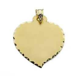 Colgante chapa oro 18k corazón grande liso