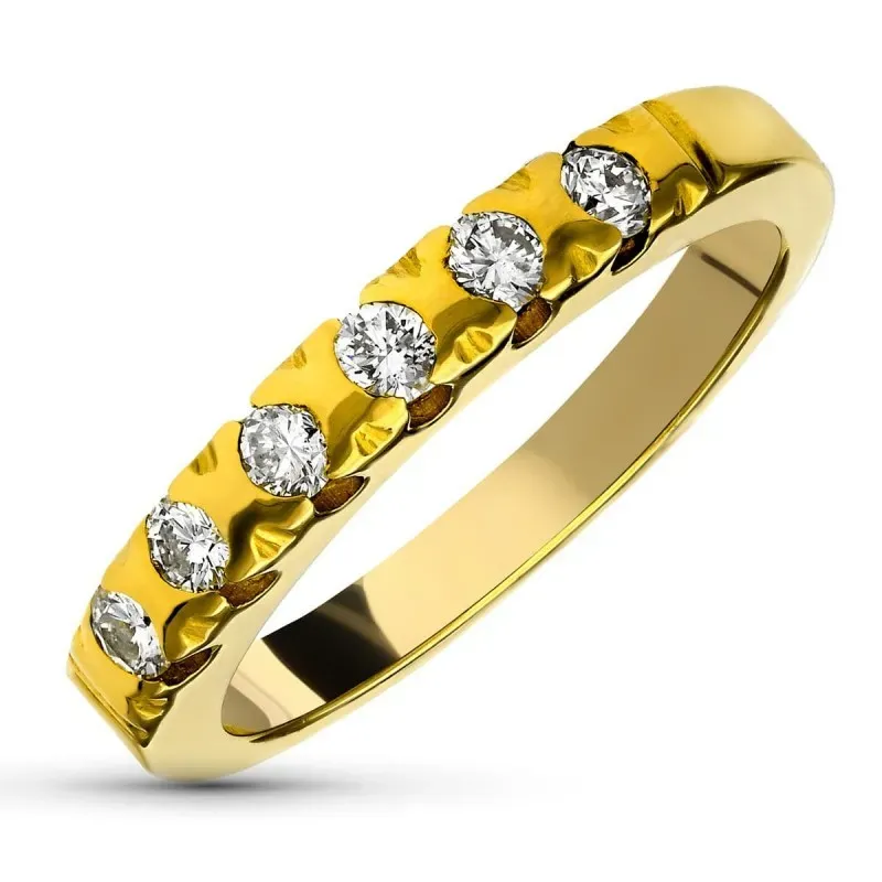 Sortija oro 18k mujer 6 diamantes 0.058ct. brillantes