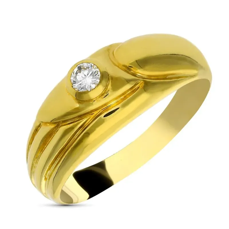 Sortija oro 18k mujer diamante brillante centro 0.10ct. detalles cabe