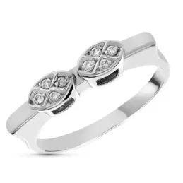 Solitario oro blanco 18k mujer 8 diamantes brillantes 0.018ct. dos fo