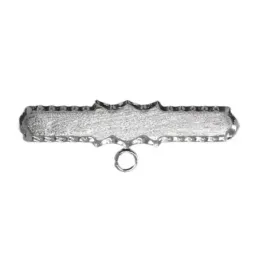 Alfiler plata Ley 925m broche bebé 3 cm. rectangular tres puntas cent