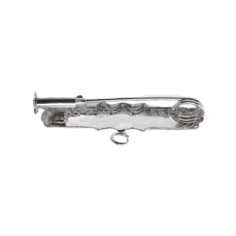 Alfiler plata Ley 925m broche bebé 3 cm. rectangular tres puntas cent