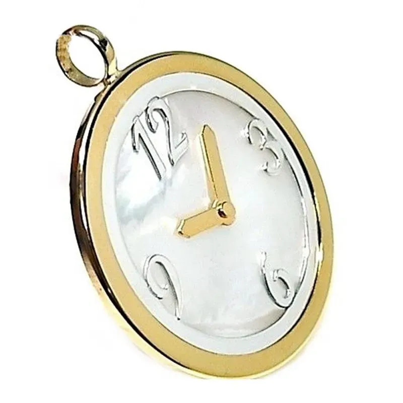 Colgante plata ley 925m 40mm. reloj piedra nácar láser [AA8495]