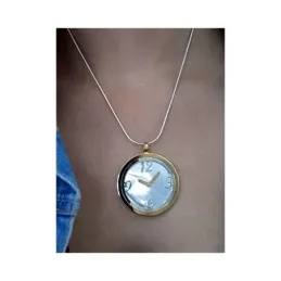 Colgante plata ley 925m 40mm. reloj piedra nácar láser [AA8495]