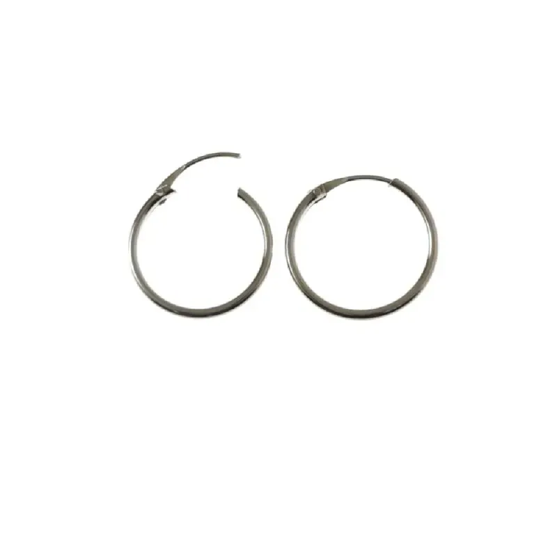 Pendientes plata Ley 925m mujer aros 14 mm. lisos