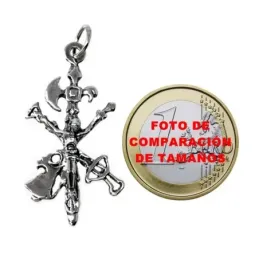 Colgante plata Ley 925m Cristo de la Legión 32mm. liso [AB9812]