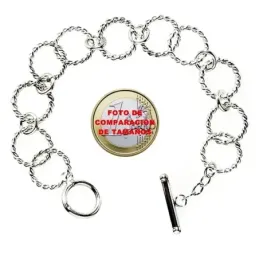 Pulsera plata Ley aros torcidos [859]