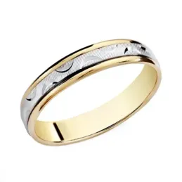 Alianza oro 18k bicolor 4mm. [8060GR]