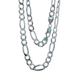 Cadena plata Ley 925m unisex 60 cm. alternada 3x1 ancho 8 mm