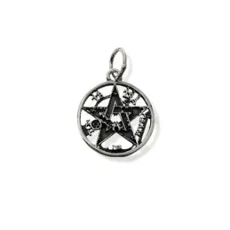 Tetragramatón amuleto colgante plata Ley 925m unisex 15 mm. calado ox
