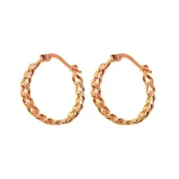 Pendientes aros plata Ley 925m mujer chapados 18 mm. cadena eslabones