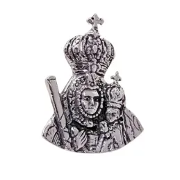 Virgen de la Cabeza colgante plata Ley 925m unisex 33 mm. oxidado det