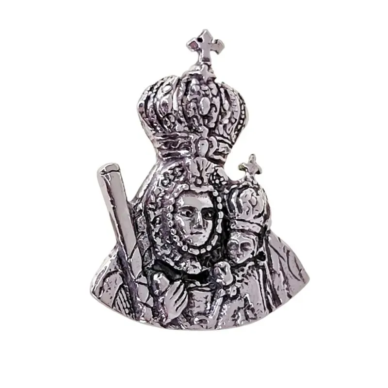 Virgen de la Cabeza colgante plata Ley 925m unisex 33 mm. oxidado det