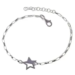 Pulsera plata Ley 925m mujer 17 cm. cadena forzada alargada detalle e