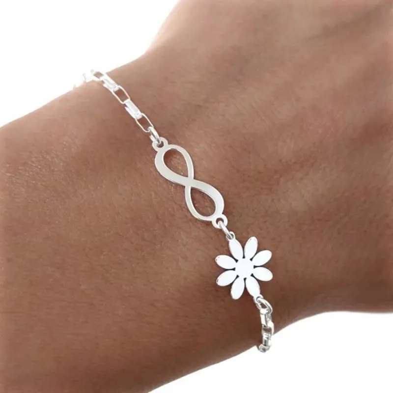 Pulsera plata Ley 925m mujer 17 cm. forzada alargada infinito 15 mm.