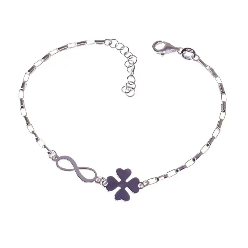 Pulsera plata Ley 925m mujer 17 cm. cadena forzada alargada detalle i