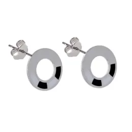 Pendientes plata Ley 925m mujer disco 12 mm. calado centro esmaltado