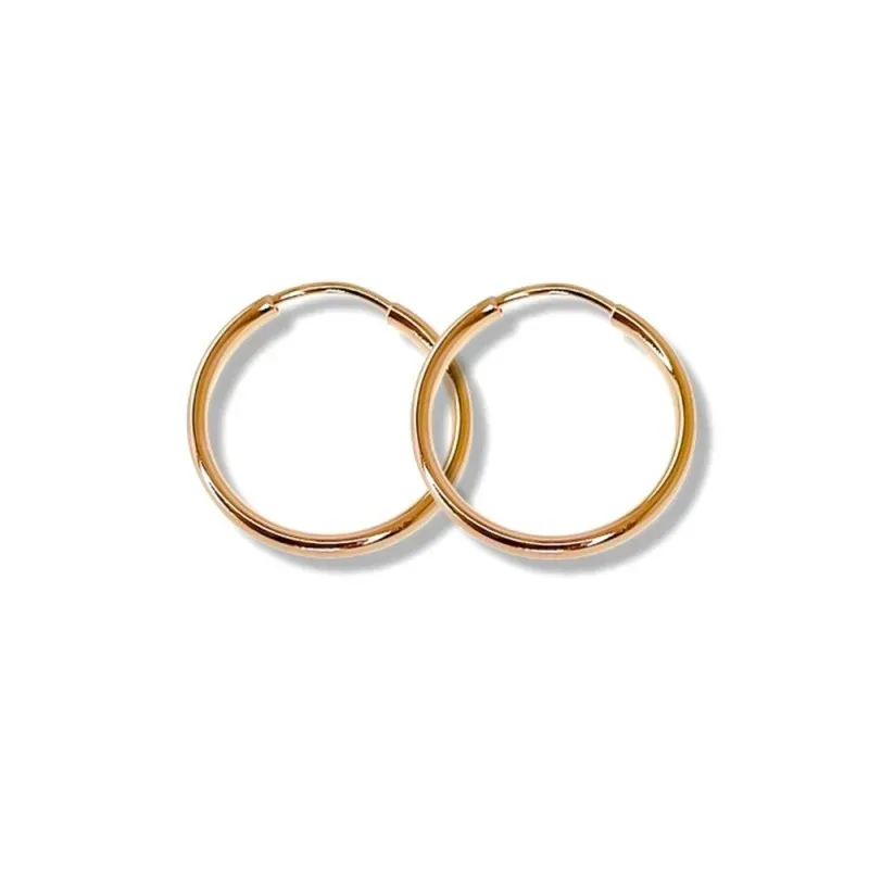 Pendientes aros plata Ley 925m chapados mujer 20 mm. lisos