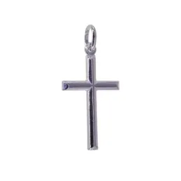 Cruz Colgante Plata Ley 925m unisex 27 mm. lisa redondeada