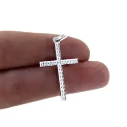 Cruz Colgante Plata Ley 925m unisex 25 mm. doble cara tallada lisa
