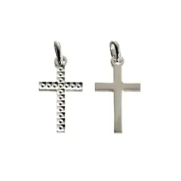 Cruz Colgante Plata Ley 925m unisex 20 mm. talla lisa doble cara