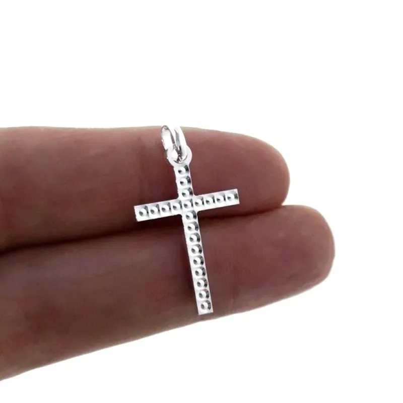 Cruz Colgante Plata Ley 925m unisex 20 mm. talla lisa doble cara