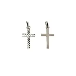 Cruz Colgante Plata Ley 925m unisex 18 mm. talla doble cara lisa
