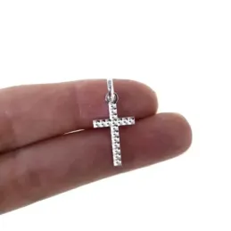 Cruz Colgante Plata Ley 925m unisex 18 mm. talla doble cara lisa