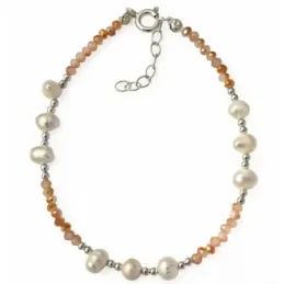 Pulsera en Plata de Ley 925m 17 cm. con piedras color 2.5 mm. con 9 p