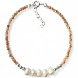 Pulsera en Plata de Ley 925m 17 cm. con piedras color 2.5 mm. con 9 p