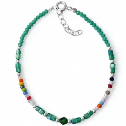 Pulsera Plata de Ley 925m con 17 cm. piedras de colores combinados 2.
