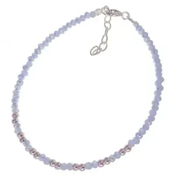 Pulsera Plata de Ley 925m 17 cm. con piedras de color y bolas lisas d