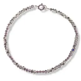 Pulsera en Plata de Ley 925m con 18 cm. piedras transparentes con bol