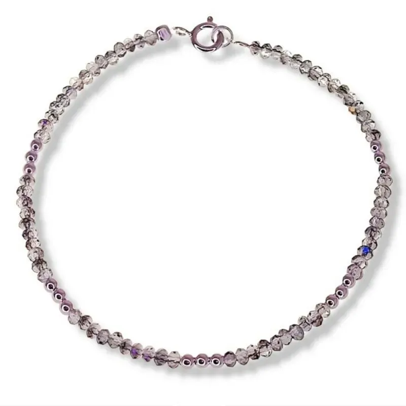 Pulsera en Plata de Ley 925m con 18 cm. piedras transparentes con bol