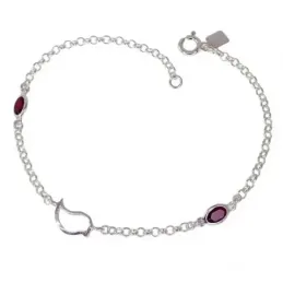 Pulsera en Plata de Ley 925m con 18.5 cm. cadena rolo detalle pájaro