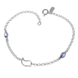 Pulsera en Plata de Ley 925m con 18.5 cm. cadena rolo detalle pájaro