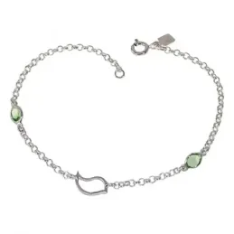 Pulsera en Plata de Ley 925m con 18.5 cm. cadena rolo detalle pájaro
