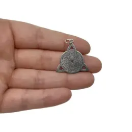 Triqueta Wicca Colgante Plata Ley 925m Triple Diosa 27 mm. Nudo Buena