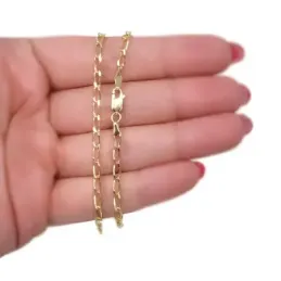 Cadena Bilbao en Plata de Ley 925m chapada en oro de 60 cm. ancho esl