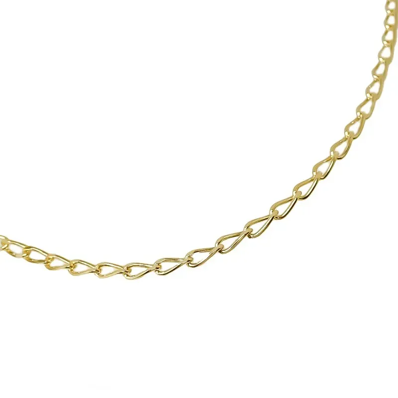 Cadena Bilbao en Plata de Ley 925m chapada en oro de 60 cm. ancho esl