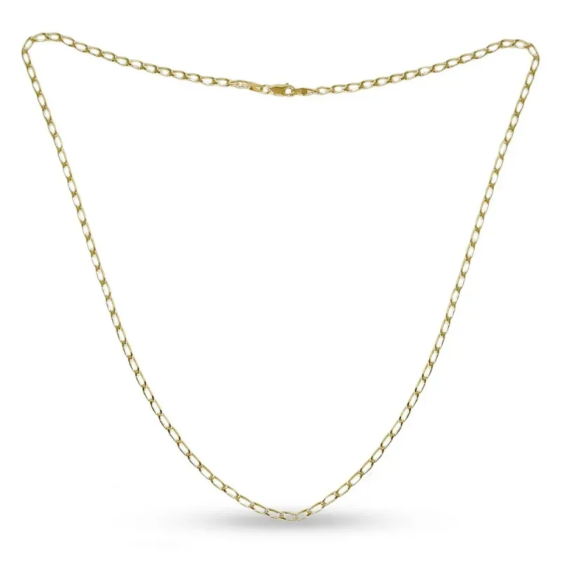 Cadena Bilbao en Plata de Ley 925m chapada en oro de 60 cm. ancho esl